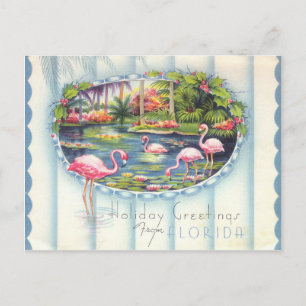 Vintag Florida Weihnachtsgrüße Postkarte