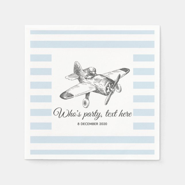 Vintag, Flugzeug, Flugzeug Cocktail Papier Napkins Serviette (Vorderseite)