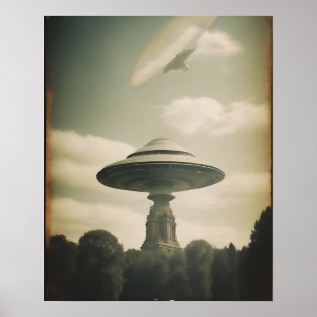 Vintag Flying Saucer Poster (Vorne)