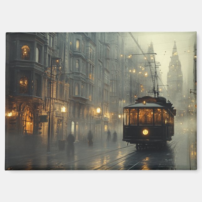 Vintag Foggy Streetcar Kühlschrank Magnet (Vorderseite)