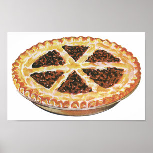 Vintag Foods Dessert, Pecan Pecan Pie Poster