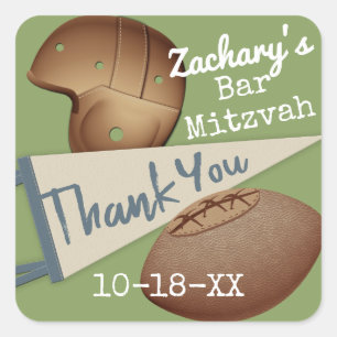 Vintag Football Vielen Dank Quadratischer Aufkleber