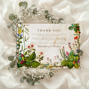 Vintag Forest Berry Wedding Dankeskarte
