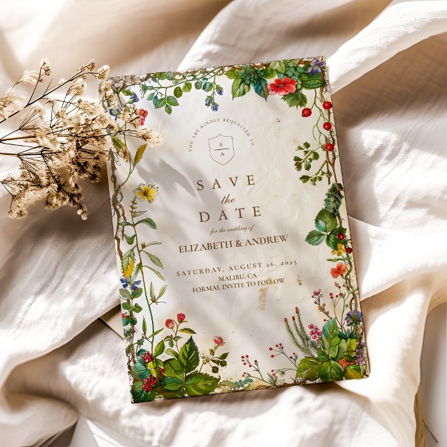 Vintag Forest Berry Wedding Save The Date (Von Creator hochgeladen)