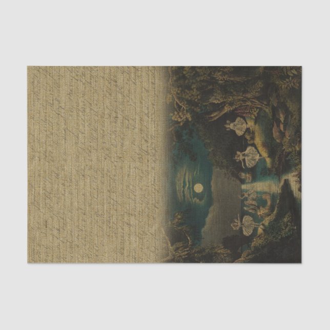 Vintag Forrest Fairytale Seidenpapier (Vorderseite)