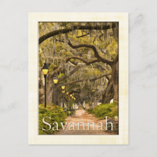 Vintag Forsyth Park - Savannah, GA Postkarte