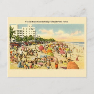 Vintag Fort Lauderdale Florida Beach Post Card Postkarte