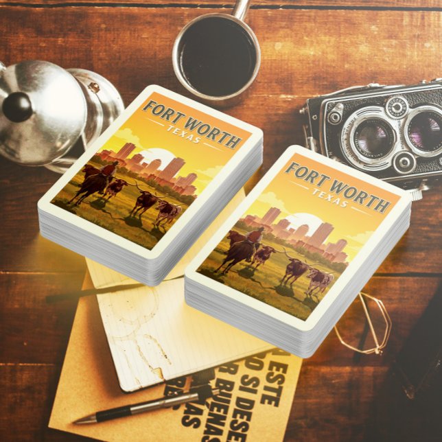 Vintag Fort Worth Texas Spielkarten (Von Creator hochgeladen)