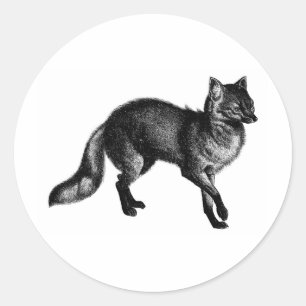 Vintag Fox Runder Aufkleber