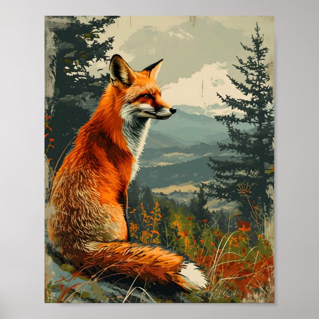 Vintag Fox: Zeitloser Wildcharakter Poster (Vorne)