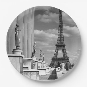 Vintag France Paris Eiffel Turm Chaillot Palast Pappteller
