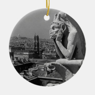 Vintag France Paris Notre Dame Denker der Kathedra Keramik Ornament