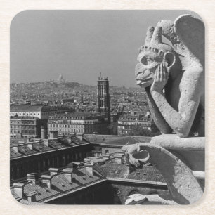 Vintag France Paris Notre Dame Denker der Kathedra Rechteckiger Pappuntersetzer