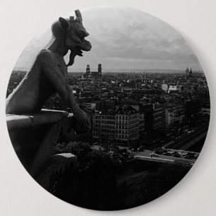Vintag France Paris Notre Dame Kathedrale Teufel Button