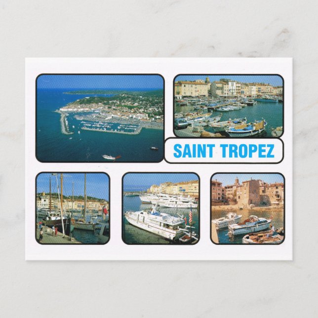 Vintag France St Tropez Postkarte (Vorderseite)
