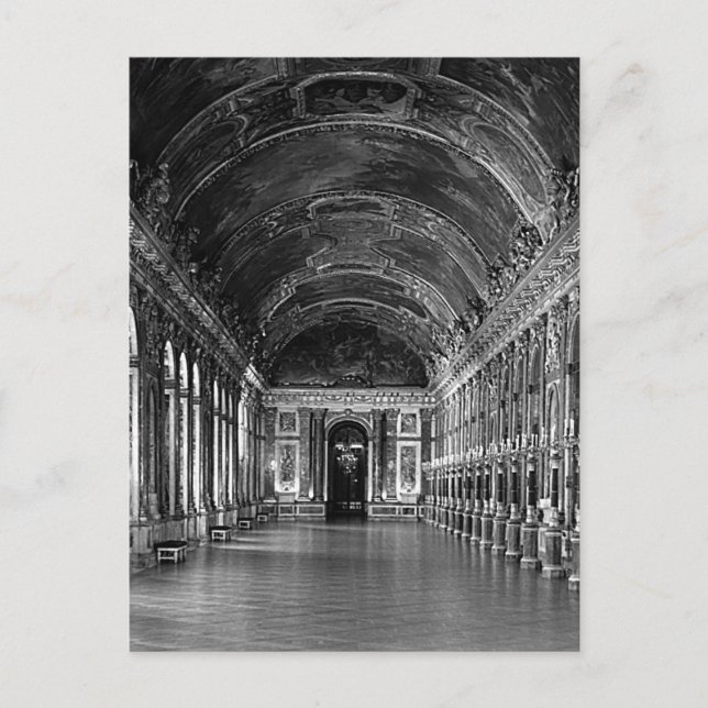 Vintag France Versailles Palast Spiegelgalerie Postkarte (Vorderseite)