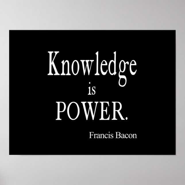 Vintag Francis Bacon Wissen ist Power Zitat Poster (Vorne)
