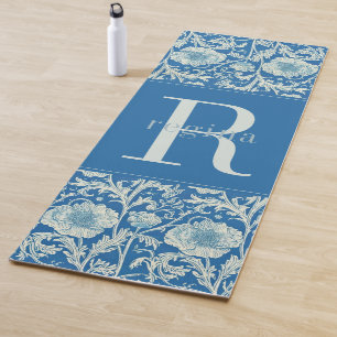 Vintag-Französisch-Blauer William Morris Monogram Yogamatte