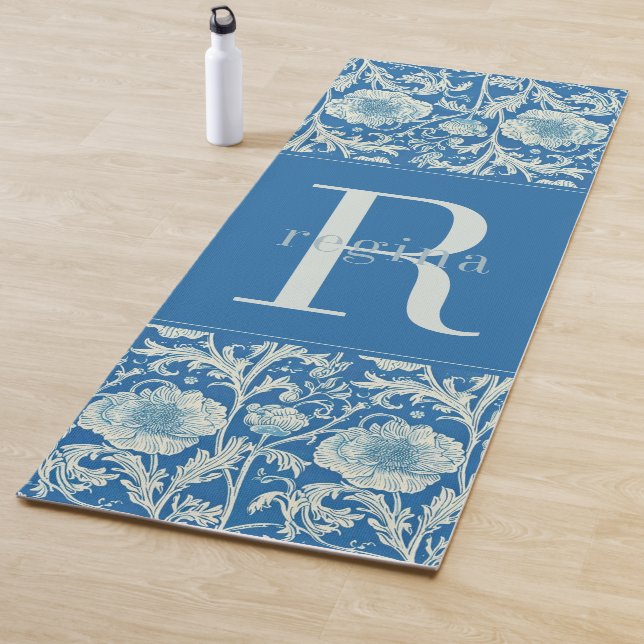 Vintag-Französisch-Blauer William Morris Monogram Yogamatte (Beispiel)