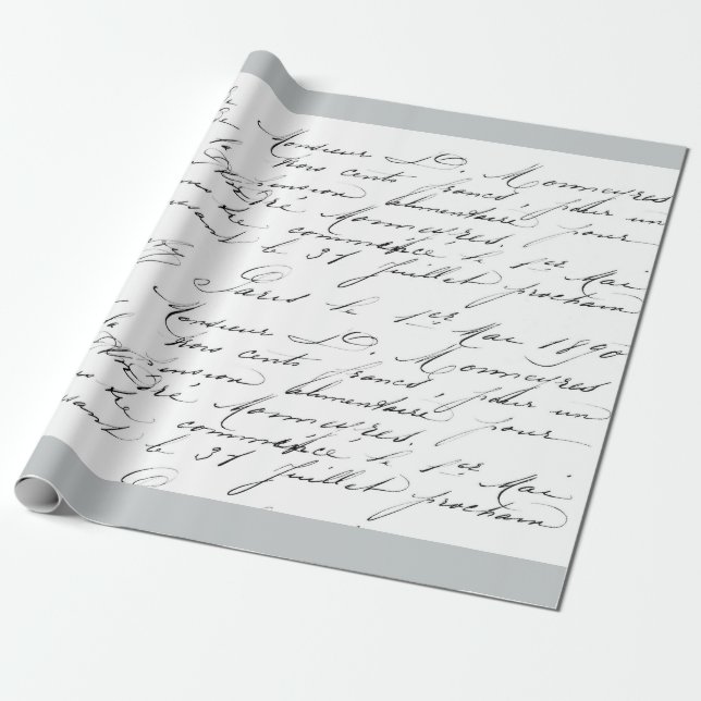 VINTAG FRANZÖSISCH-Original-Handschrift-GIFT-WRAP Geschenkpapier (Ungerollt)