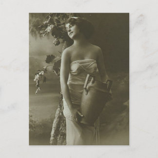 Vintag-Französischer Pinup Postkarte