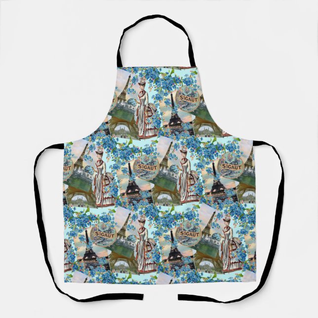 Vintag-Französisches Collage Schürze (Vorderseite)