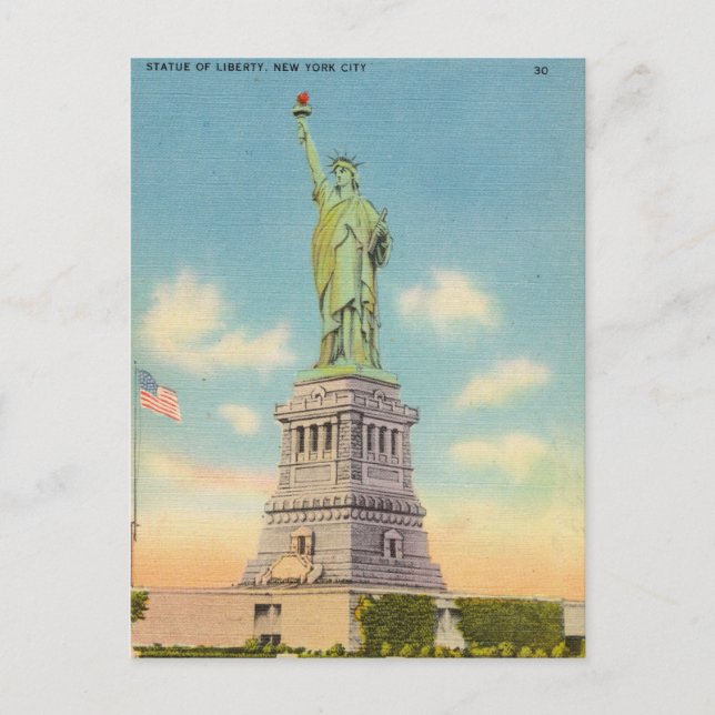Vintag, Freiheitsstatue, New York Postkarte (Vorderseite)
