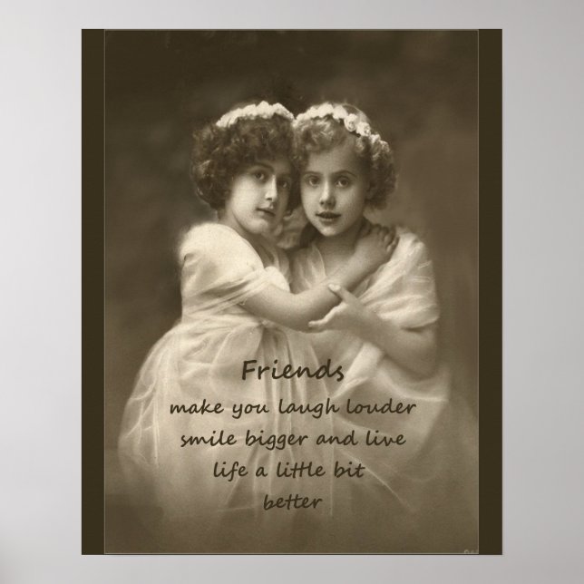 Vintag Friendship Zitat Poster (Vorne)