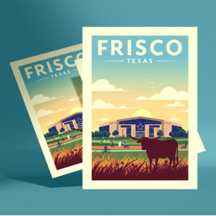 Vintag Frisco Texas Postkarte