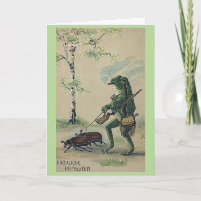 Vintag - Frog genießt die Natur zum Pfingsten, Karte (Vorderseite)