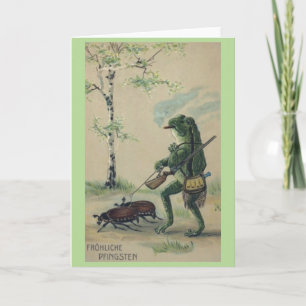 Vintag - Frog genießt die Natur zum Pfingsten, Karte
