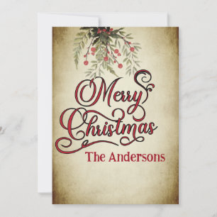 Vintag frohe Weihnachten botanische Heilige