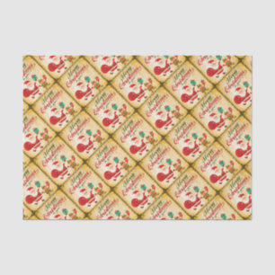 Vintag frohe Weihnachten Daning Santa and Elf Seidenpapier