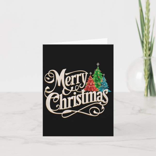 Vintag frohe Weihnachten Karte (Vorderseite)