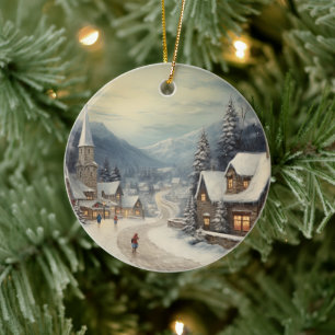 Vintag frohe Weihnachten Keramik Ornament