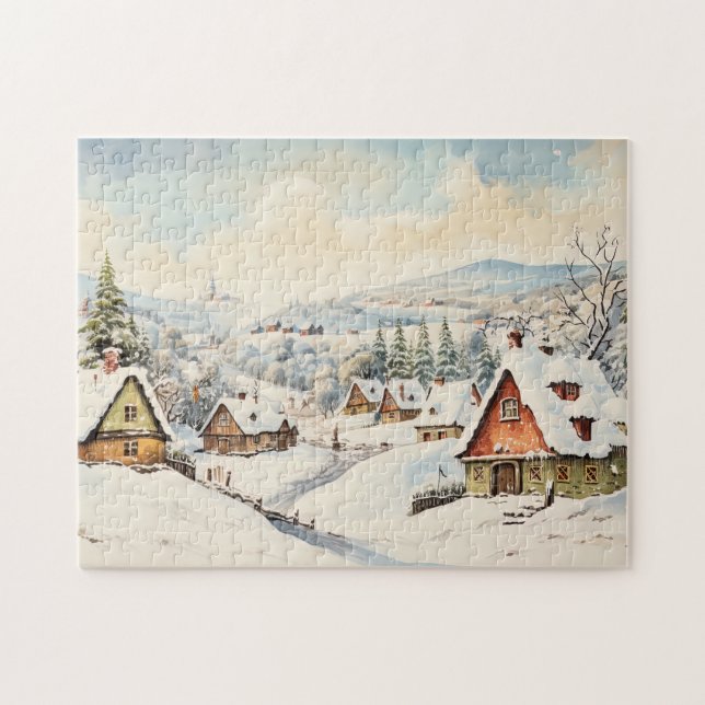 Vintag frohe Weihnachten Puzzle (Horizontal)