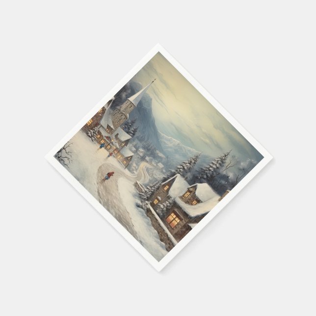 Vintag frohe Weihnachten Serviette (Ecke)