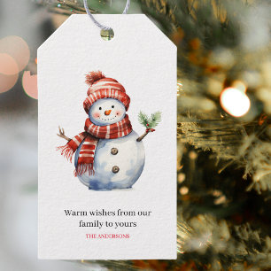 Vintag frohe Weihnachten & Snowmen Geschenkanhänger
