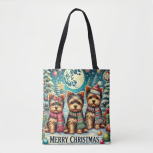 Vintag Frohe Weihnachten Terrier Yorskhire Yorkie