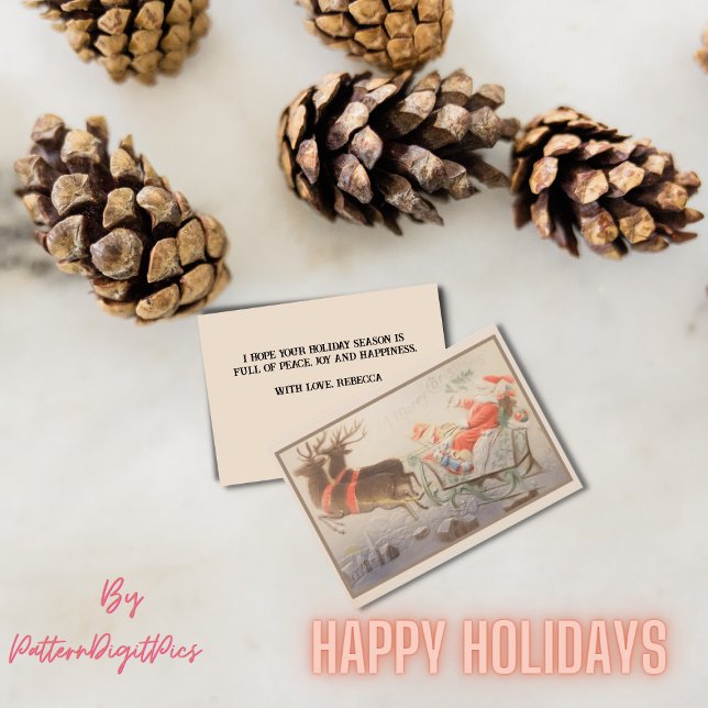 Vintag Frohe Weihnachten Weihnachtsmann Reindeer S (Von Creator hochgeladen)