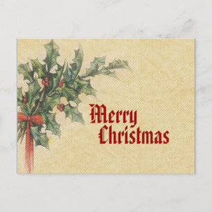 Vintag Frohe Weihnachts-Postkarte Feiertagspostkarte