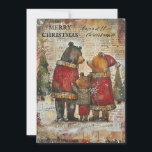 Vintag frohe Weihnachtsbärenfamilie Schnee Feiertagskarte<br><div class="desc">Niedliche Weihnachtsgrüßkarte mit dem Gemälde einer Bärenfamilie im Schnee . Text sagt,  "Frohe Weihnachten",  aber ist für Ihre eigenen Gruß anpassbar. Personalisiert auf der Rückseite mit Ihrer Nachricht und Ihrem Namen. Kontaktieren Sie mich für Hilfe bei Ihrer Anpassung oder um zusätzliche Matching oder Koordination von Zazzle Produkten anzufordern.</div>