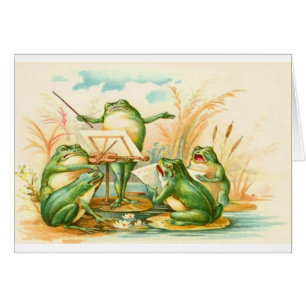 Vintag - Frösche, die Musik machen,