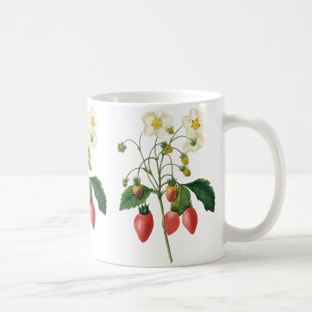 Vintag Frucht Berries Lebensmittel Erdbeeren von R Kaffeetasse (Rechts)