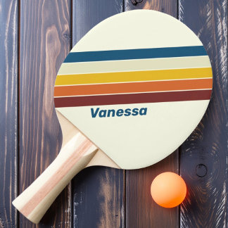 Vintag fünf Streifen mit Namen Tischtennis Schläger
