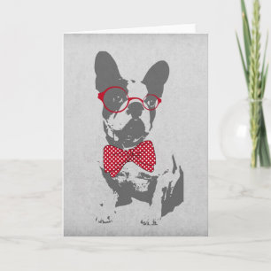 Vintag Funny French Bulldog Karte
