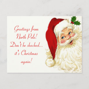Vintag Funny Santa Claus Postkarte