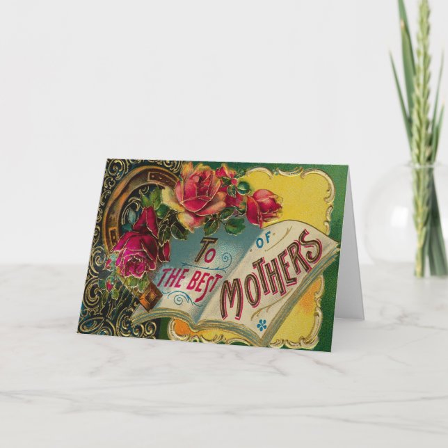 Vintag für die Begrüßung der besten Mütter Karte (Vorderseite)