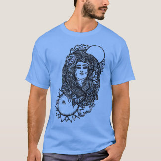 Vintag Gaia Moon und Sun Goddess T-Shirt