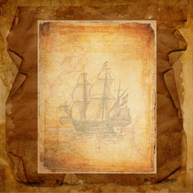 Vintag Galleon Grungy Scrapbook Paper (Von Creator hochgeladen)